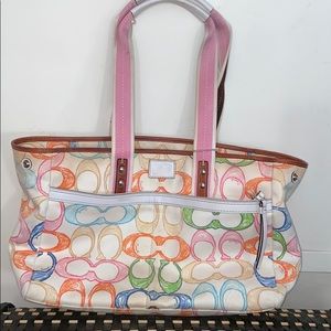 XL COACH DIAPER BAG OR LAPTOP BAG IN SCRIBBLE! 🌺